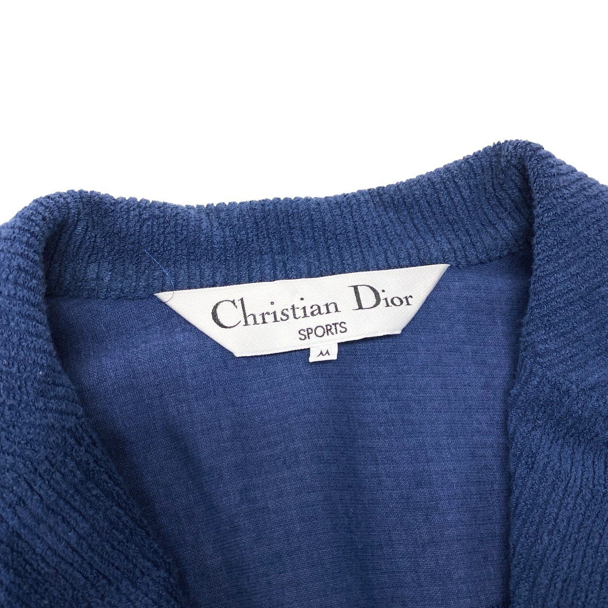 Eh10 Christian Dior SPORT クリスチャンディオール チェスターコート リブパイル CDロゴ 金ボタン サイズM ネイビー レディースo07t