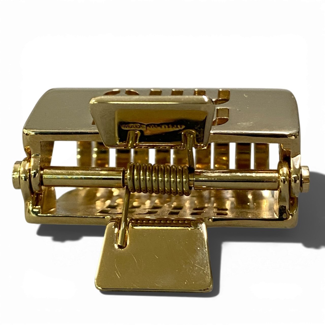 c4 【美品】miu miu ミュウミュウ ゴールド メタル ヘアクリップ レディース 女性用 ヘアアクセサリーta1