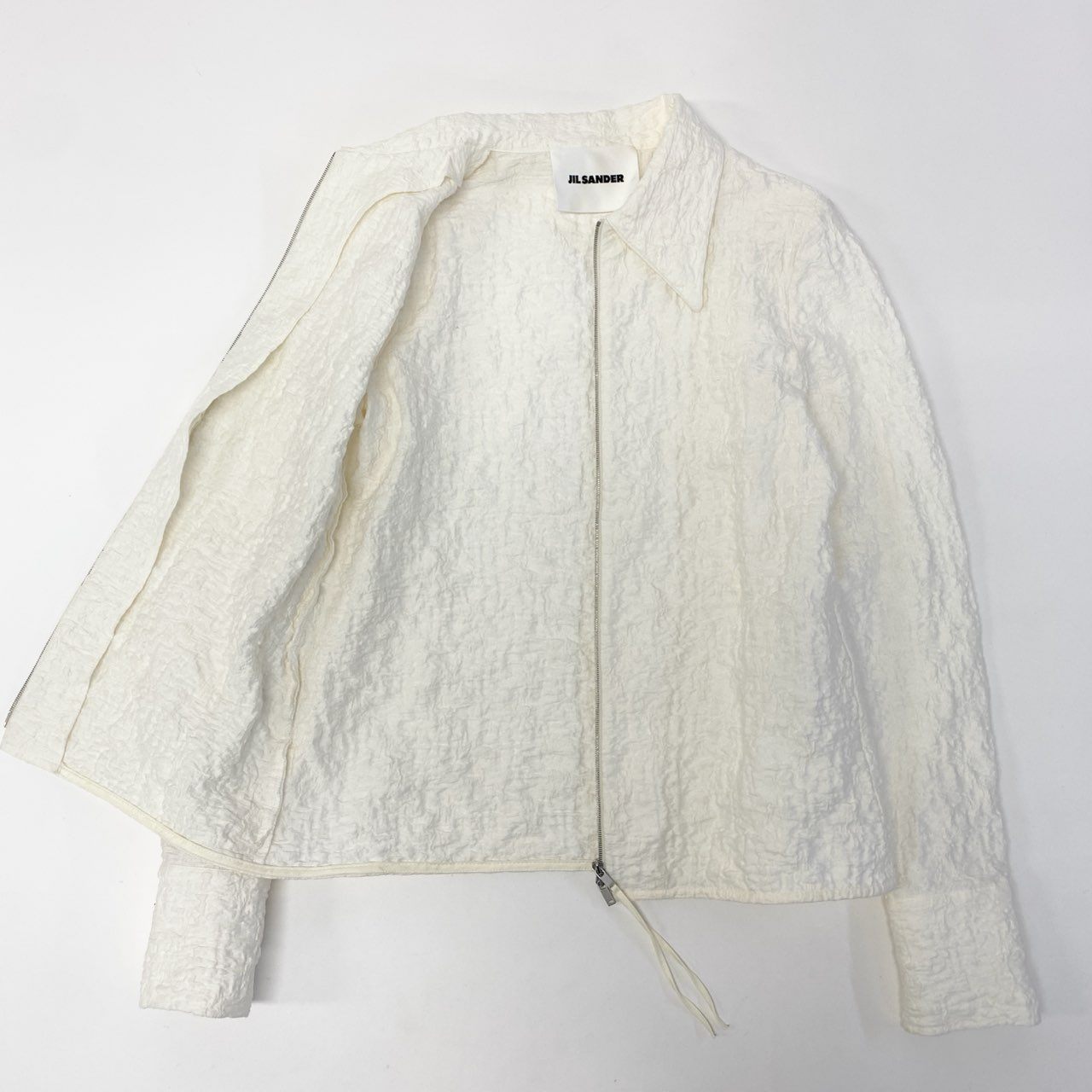 76a28 JIL SANDER ジルサンダー 24SS ダブルジップジャケット シャツジャケット アウター J02DL0174 J20138 34サイズ ホワイト レディースu02t