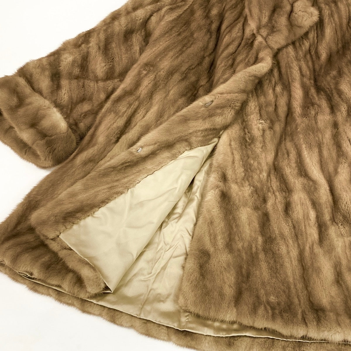 27f3 CB 希少デザイン パステル ナチュラルミンク ロングコート サイズF 茶系 最高級 本毛皮 Mink Fur Long Coatt18r