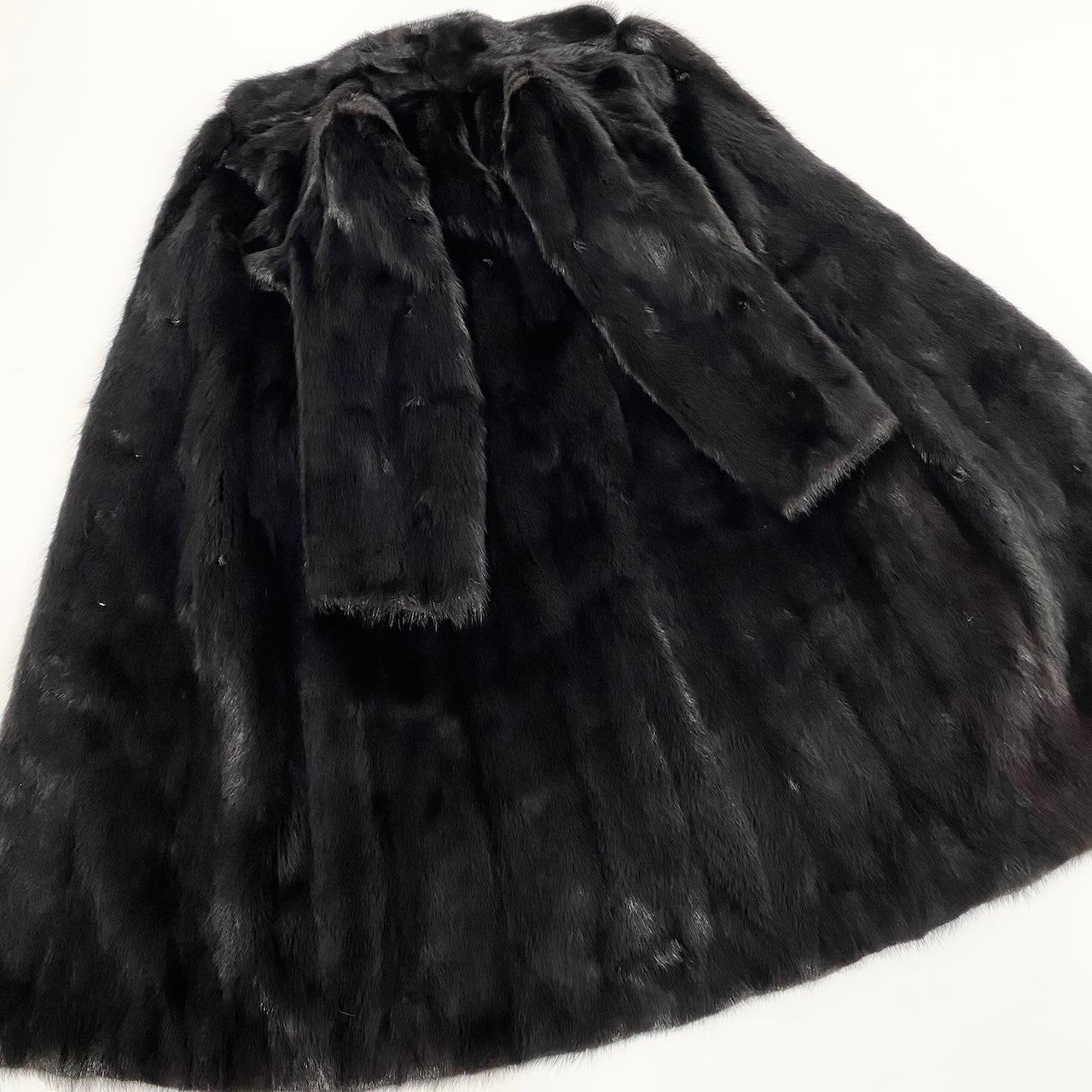 67e13 SAGA MINK サガミンク 銀サガ ダークミンク 超ロングコート 丈110cm サイズ13 ブラック 最高級本毛皮 Mink Fur Long Coatt18r
