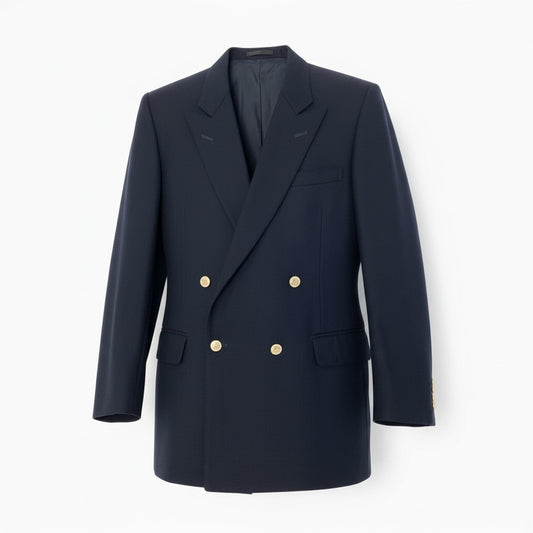 56c9 《美品》 OLD Burberrys バーバリーズ 紺ブレザー ホース金ボタン テーラージャケット ダブル 180A7 ネイビー ウール メンズu02t