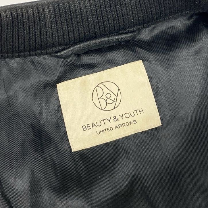 64g24 BEAUTY&YOUTH ビューティアンドユース UNITED ARROWS ユナイテッドアローズ シングルライダース ジャケット ブルゾン ゴート やぎ革 革ジャン メンズ 男性用 1225-199-6312 M ブラック_