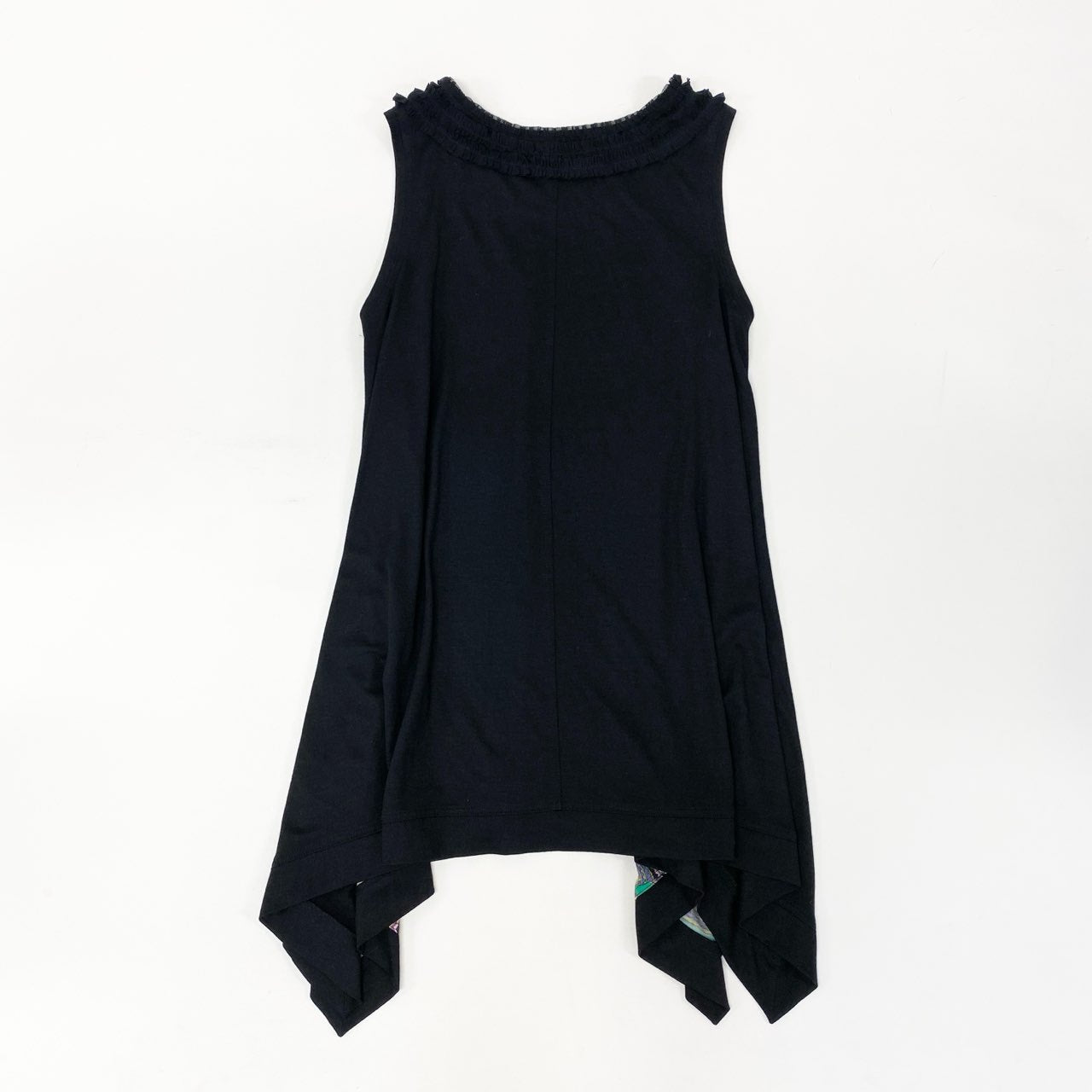 26k27 TOKUKO 1er VOL トクコプルミエヴォル ノースリーブワンピース フレアワンピース 総柄プリント チュール装飾 レディース 女性用 9 ブラックu02t