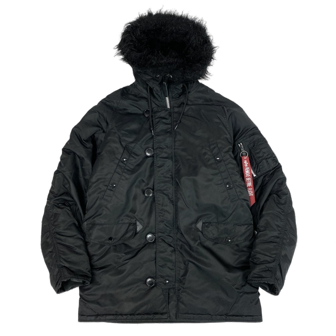 14L1 《美品》 ALPHA INDUSTRIES アルファ インダストリーズ N-3B フライトジャケット 20094-7501 L ブラック EDWIN企画 コート アメカジt18r