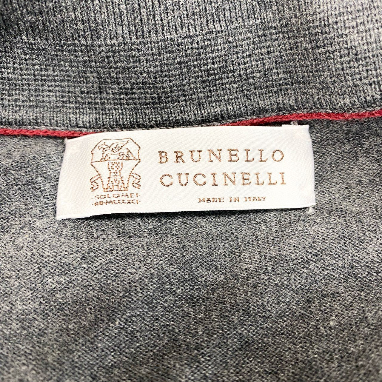 66c2 BRUNELLO CUCINELLI ブルネロクチネリ ショートスリーブ ポロシャツ コットンシャツ バイカラー メンズ 紳士服 サイズ50 グレー ホワイト 綿100％u02t