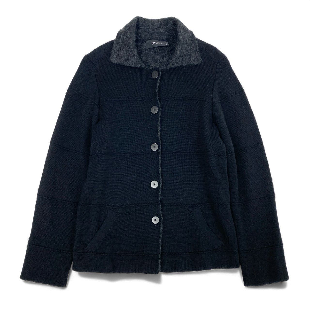 5L17 CIVIDINI チヴィディーニ イタリア製 モヘア ニットジャケット 44 Sサイズ相当 ブラック ウール モヘア レディースo07t