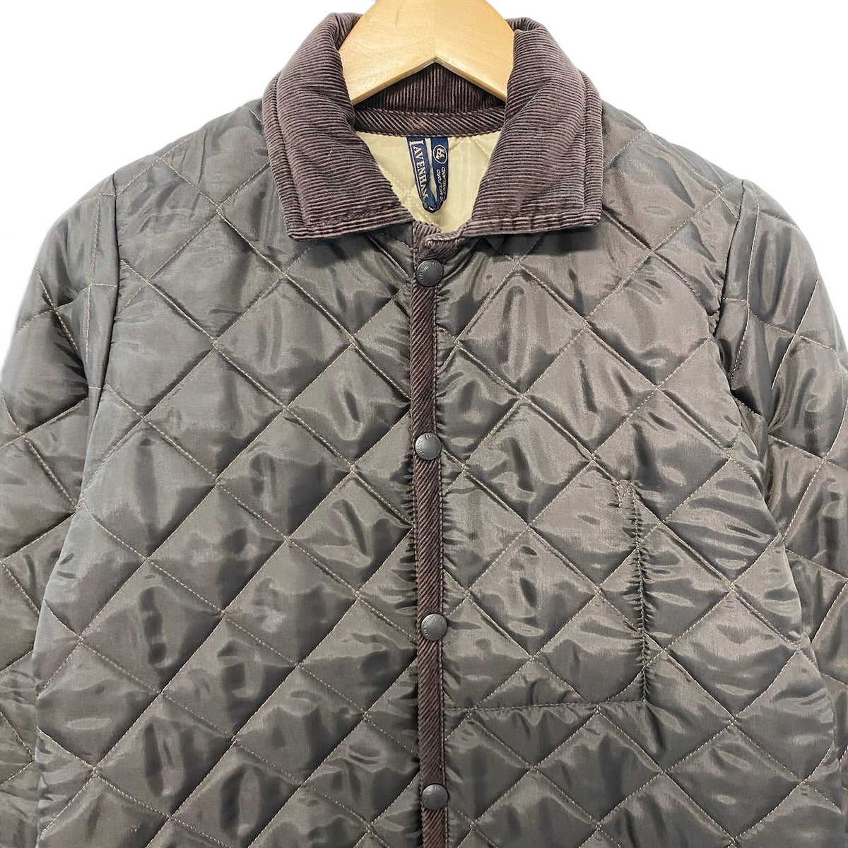 38j22 LAVENHAM ラベンハム 英国製 キルティングジャケット コーデュロイ切替 WA-AW03 サイズ36 ブラウン レディースo07t