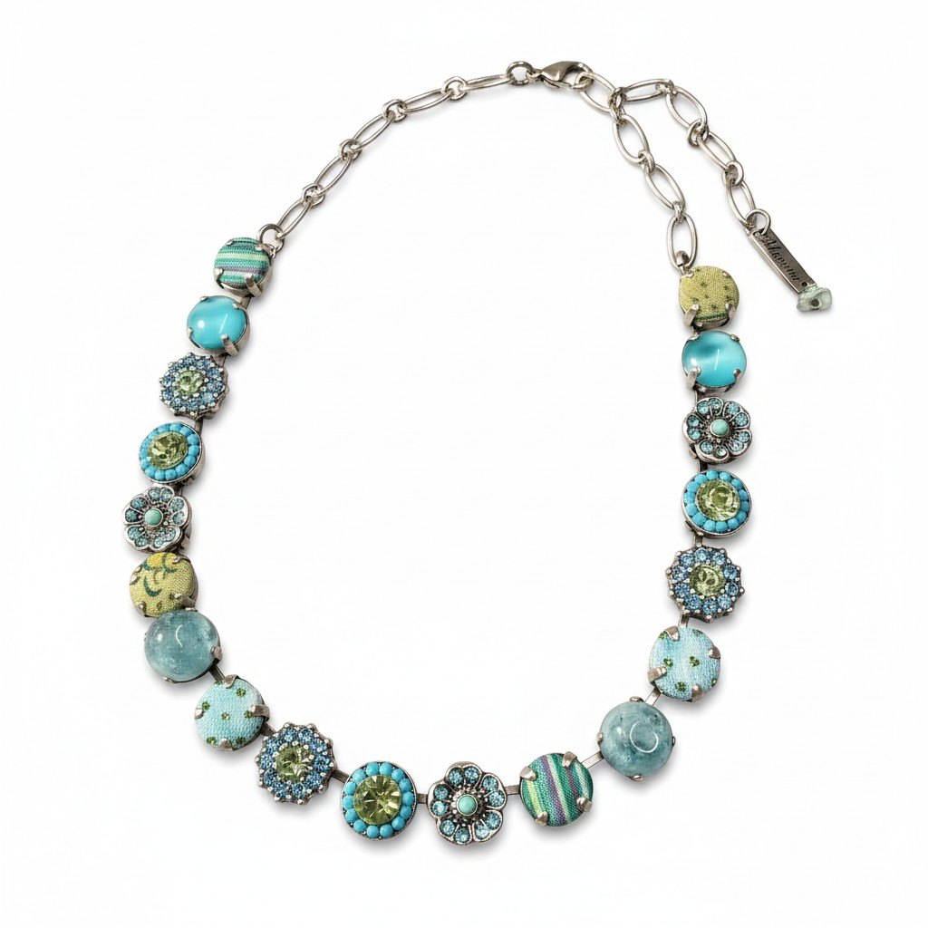 h11 ② 《美品》 Mariana マリアナ 天然石 × クリスタル ビジュー スカイブルー アクセサリー ジュエリー アンティークt18r