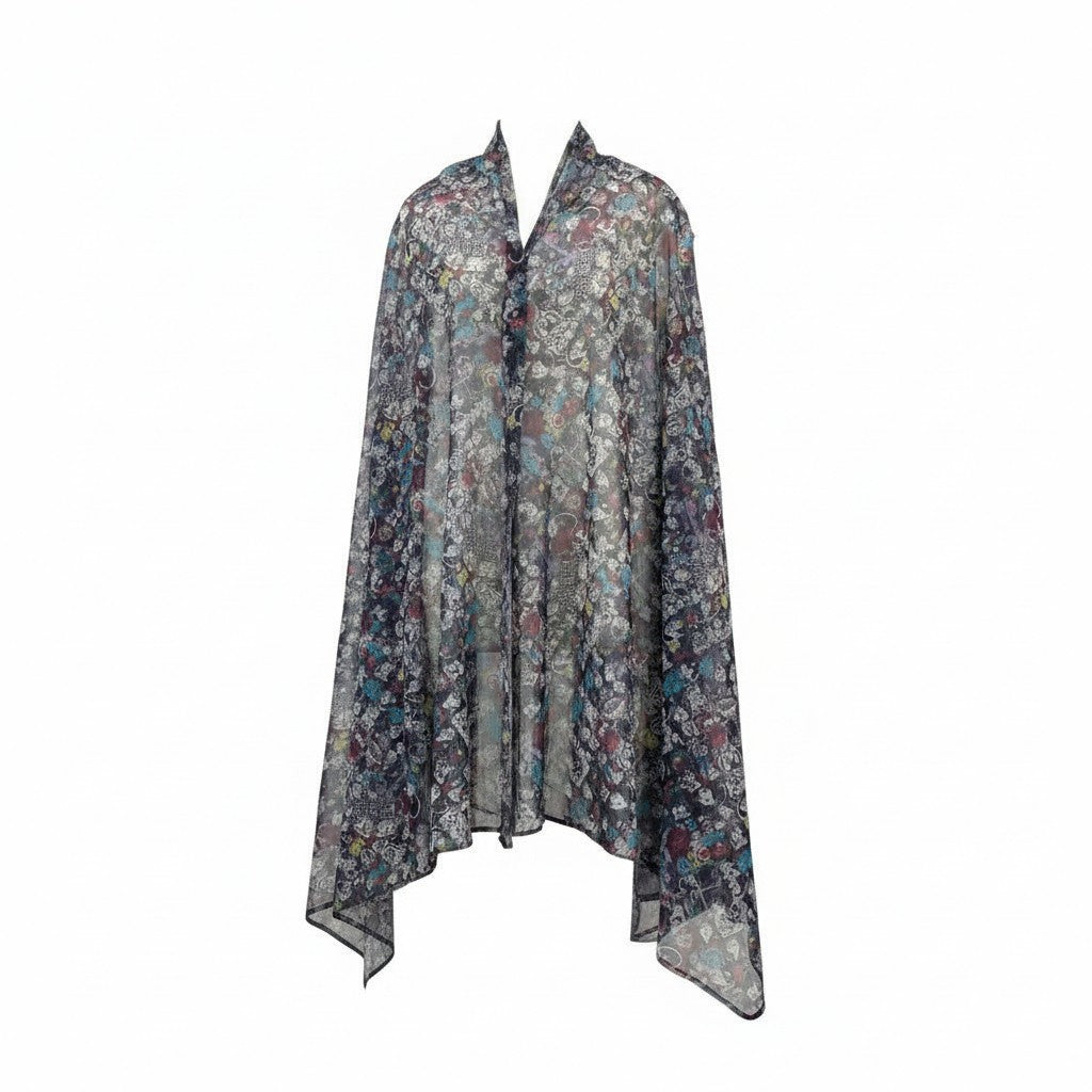 2k19《美品》 TOKUKO 1er VOL トクコプルミエヴォル ロングワンピース シャツワンピース 前開き 総柄プリント Aライン 9 マルチカラー ポリエステル レディースu02t