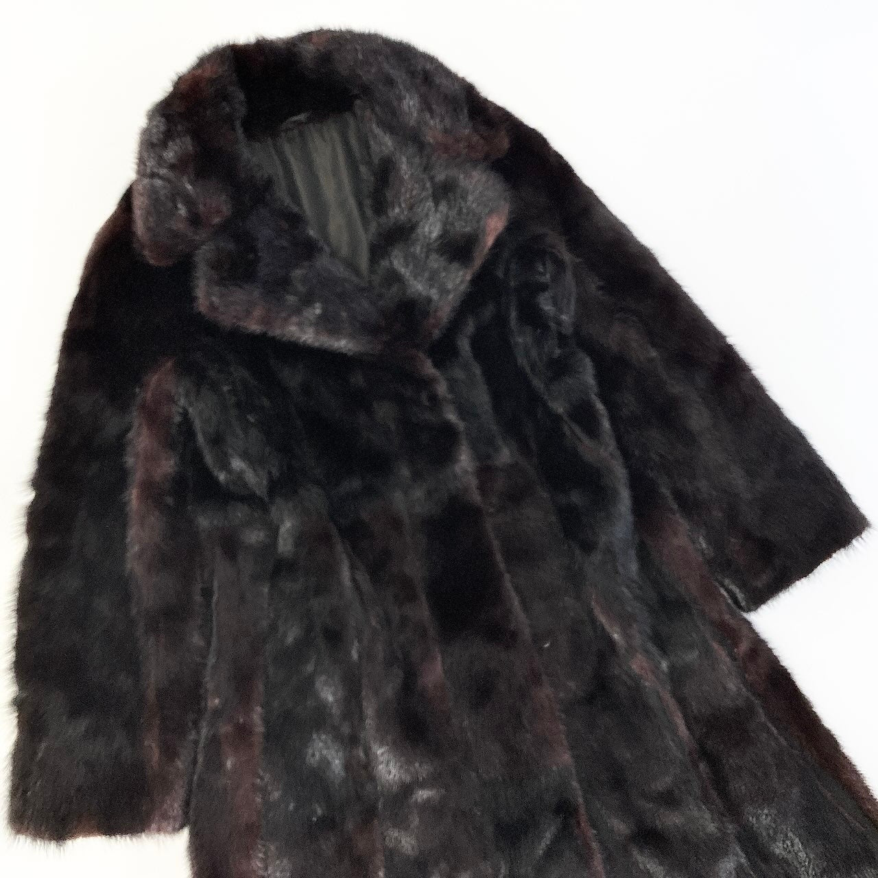 6c21 超ロング 本毛皮 ミンクコート 丈110cm サイズF 赤茶 Mink Fur Super Long Coatt18r