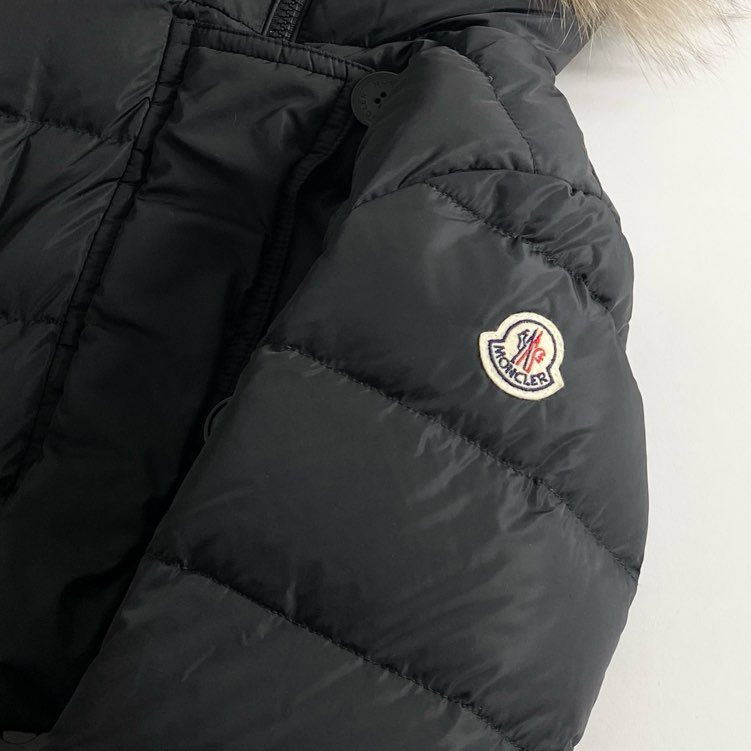 71d16 MONCLER モンクレール ダウンコート ロングコート GENEVRIETTE GIUBBOTTO ジュヌブリエッテ フォックスファー 0 ブラック レディース