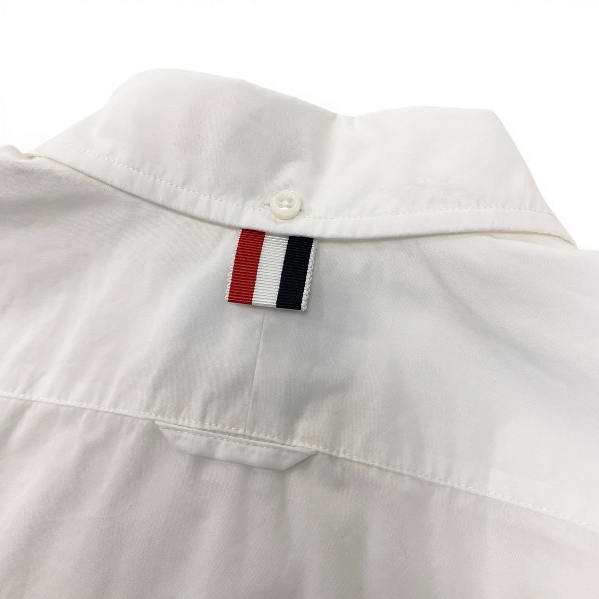 Ef26 THOM BROWNE. トムブラウン オックスフォードシャツ トリコロールテープ 長袖シャツ レディース 女性用 38 ホワイトu02t