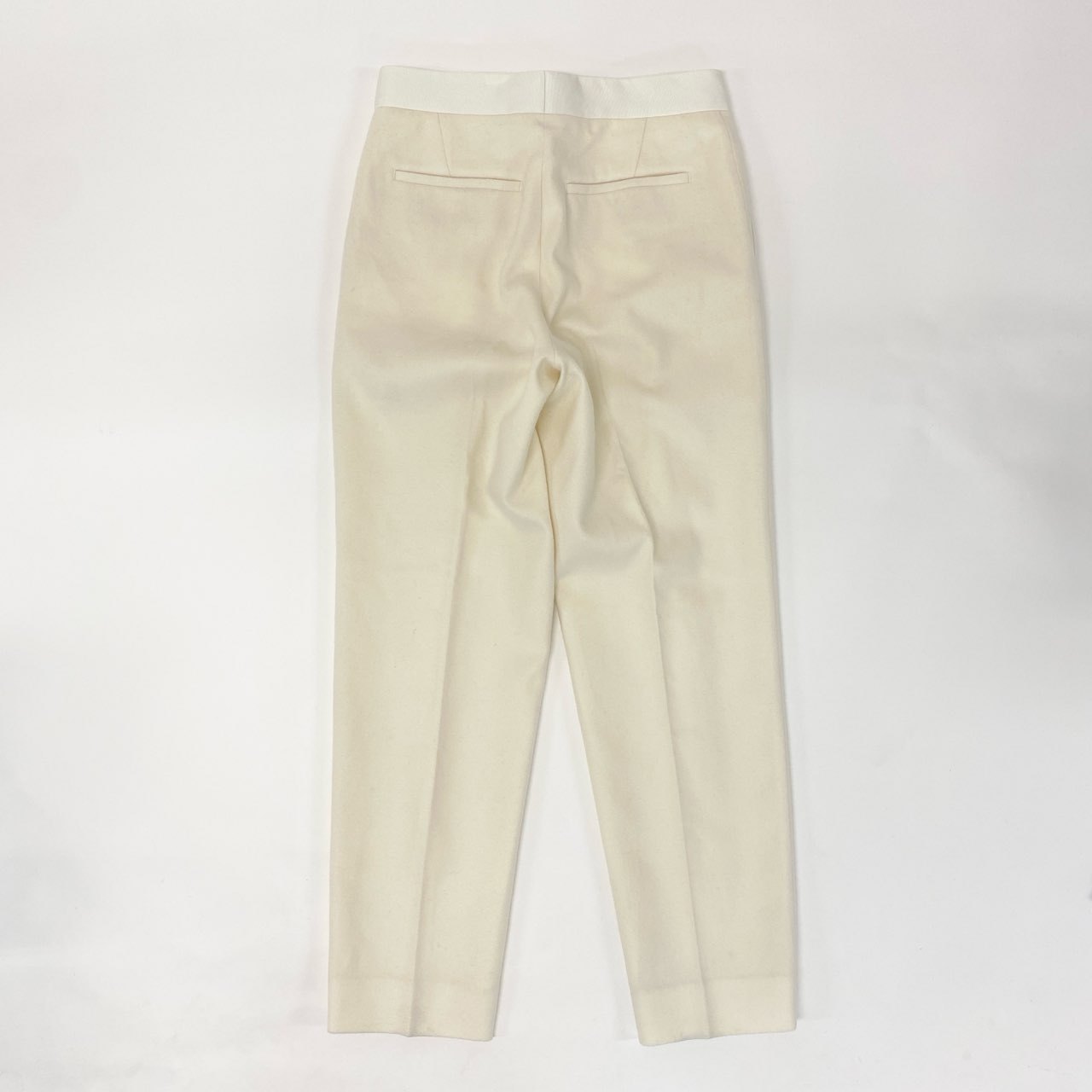 23i17 Drawar ドゥロワー フラノパンツ スラックス テーパードパンツ 6514-236-1251 サイズ38 アイボリー系 ウールカシミヤ レディースu02t
