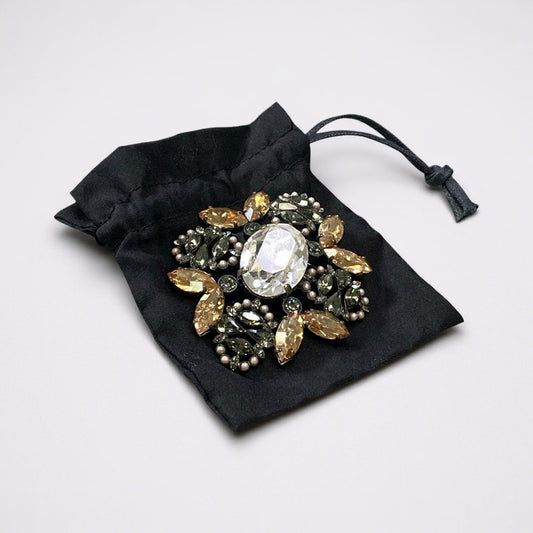 a5 FOXEY フォクシー ビジュー ブローチ ラインストーン アクセサリー マルチカラー レディースk02i