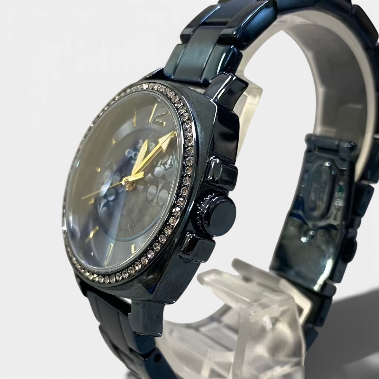 c23 《稼働品》 COACH コーチ BOYFRIEND ボーイフレンド 腕時計 34mm メタリックブルー レディース ウォッチt18r