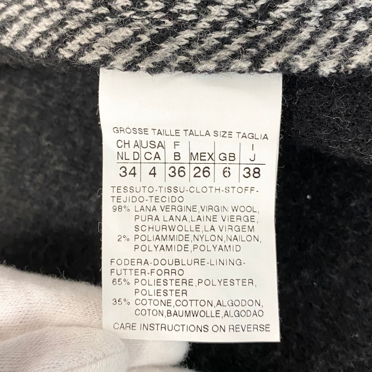 89g20 MaxMara WEEKEND LINE マックスマーラ ウィークエンドライン ヘリンボーン スタンドカラージャケット ショートコート サイズ38 ブラック ホワイト レディース女性用u02t