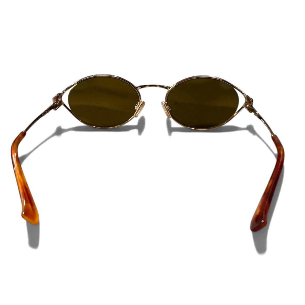 i7 Miu Miu ミュウミュウ ロゴメタル サングラス Logo Metal Sunglasses SMU52Y 54□21 ゴールド ブラウンt18r
