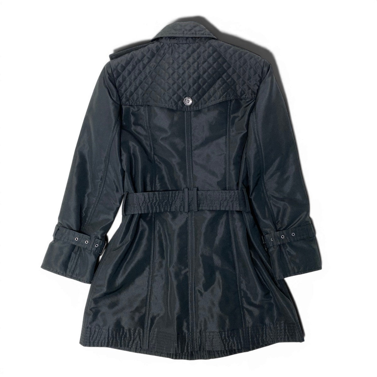 64g23 BURBERRY LONDON バーバリー 中綿トレンチコート キルティング サイズ36 ブラック レディースo07t