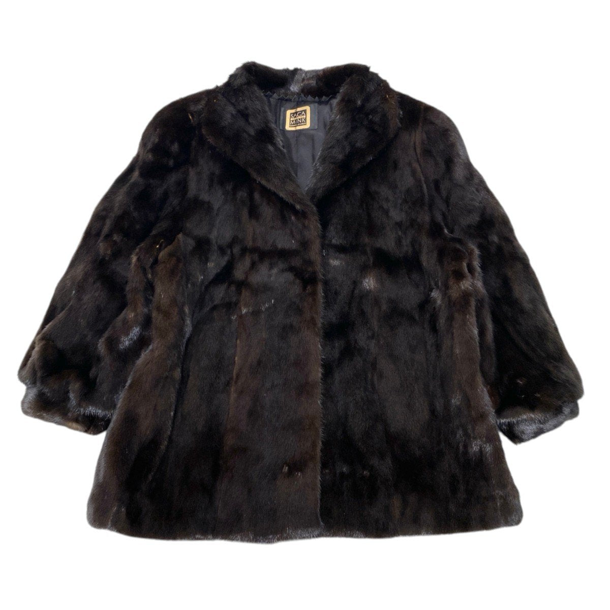 76i24 SAGA MINK サガミンク 金サガ ダークミンク ファーコート サイズ3 ダークブラウン 本毛皮 Dark Mink Fur Coat リアルファーt18r