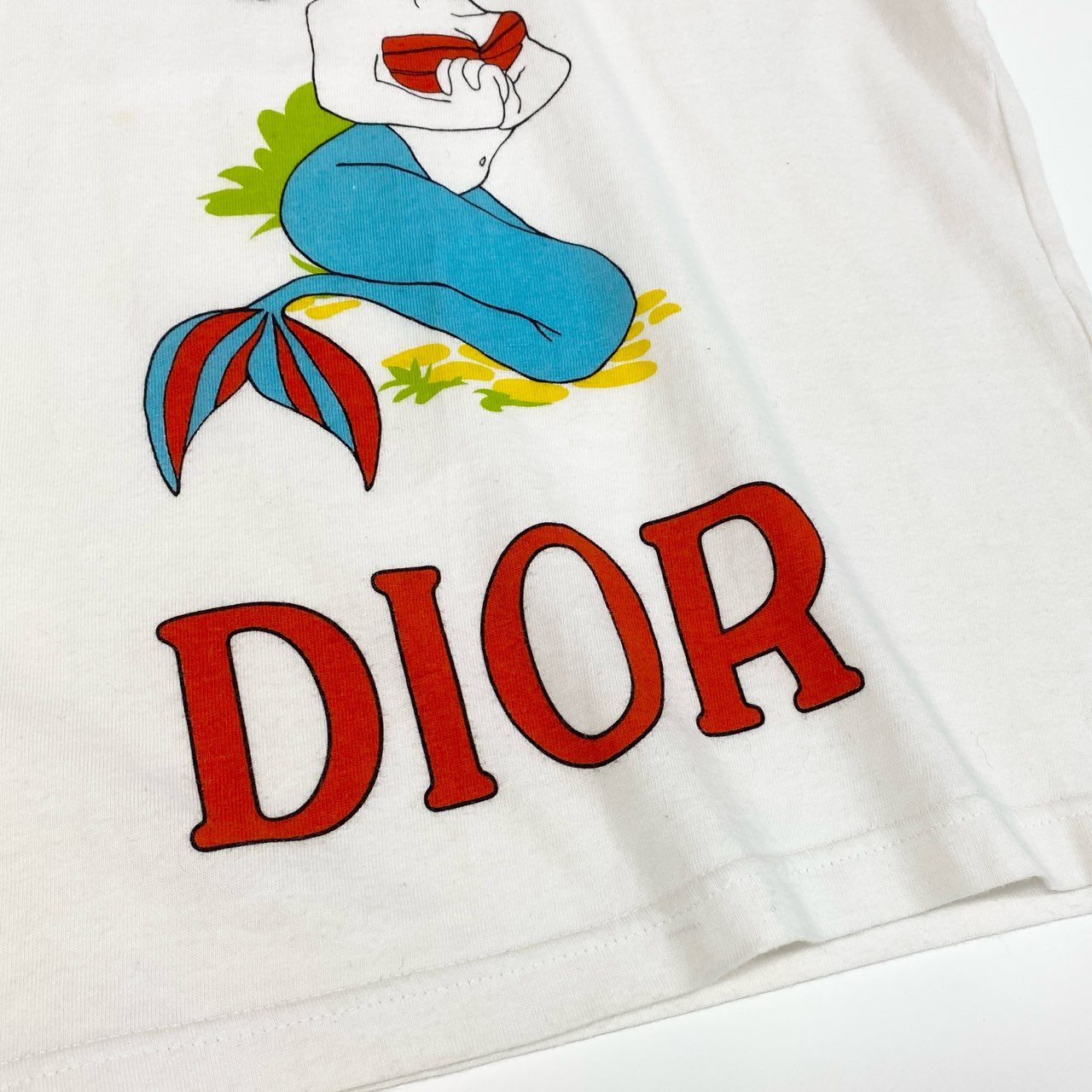d7 Christian Dior クリスチャンディオール 2002 ガリアーノ期 半袖カットソー Tシャツ トップス 2A12155028 38 ホワイト コットン レディースta2