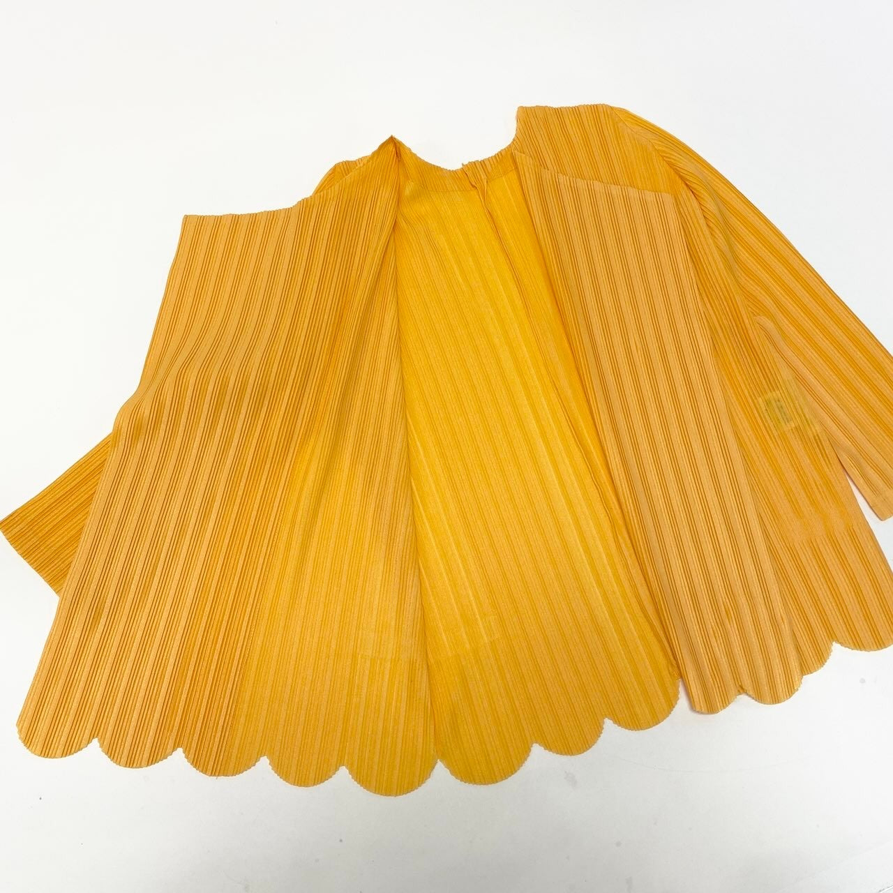Ad22 【美品】PLEATSPLEASE プリーツプリーズ プリーツカーディガン ７分袖 トップス PP23-F0804 3サイズ イエロー ポリエステル100％ レディース 女性用k02i