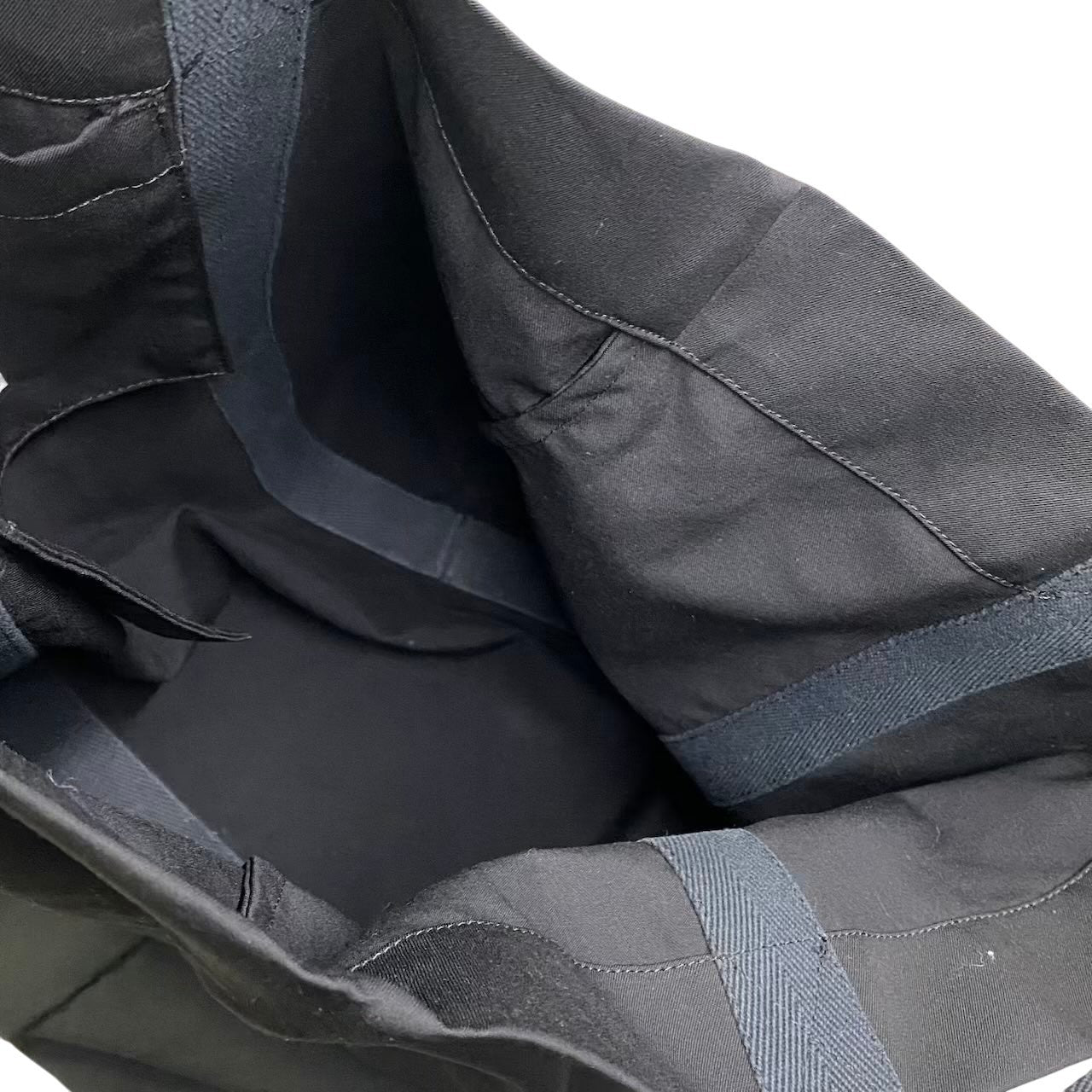 c23 Yohji Yamamoto POUR HOMME ヨウジヤマモト プールオム ブラック ウールギャバジン ロゴ トートバッグ メンズ 鞄k02i