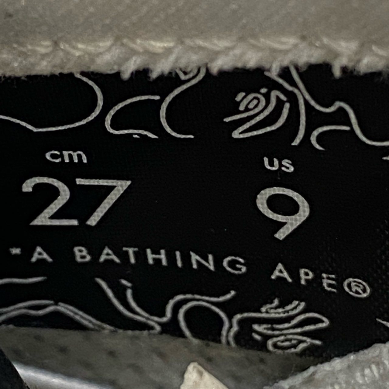 1e19 A BATHING APE アベイシングエイプ BAPE STA ベイプスタ ローカットスニーカー シューズ スター 27 ブラック レザー