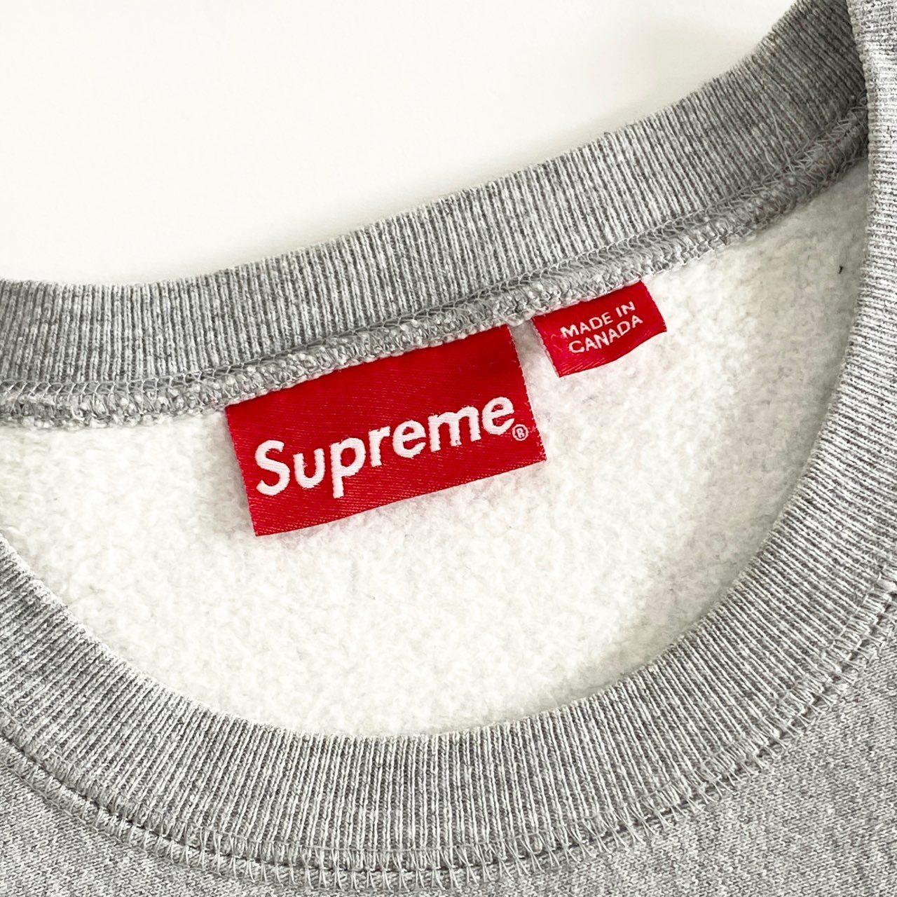 39h8 Supreme シュプリーム Box Logo Crewneck ボックスロゴ スウェット トレーナー サイズM グレー×レッド メンズ