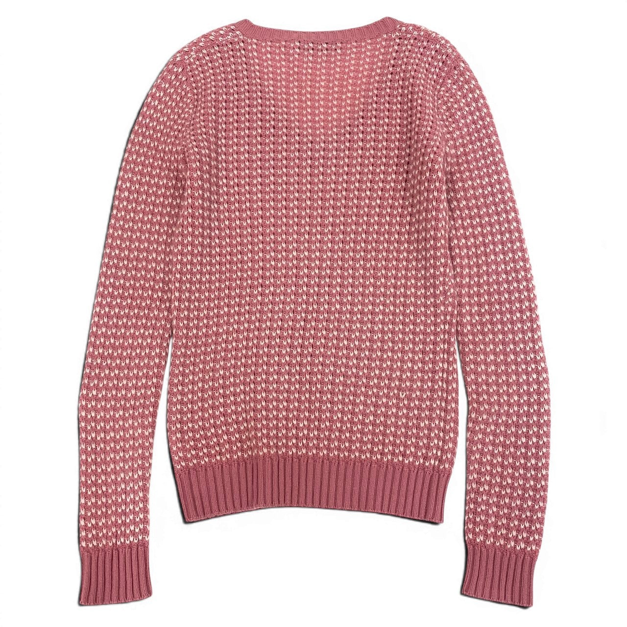 e1 Loro Piana カシミヤニットセーター Vネック イタリア製 40サイズ ピンク ホワイト カシミヤ100％ レディース 女性用ta1