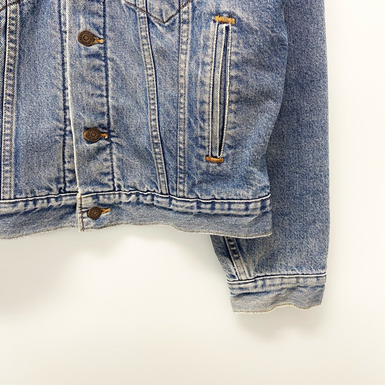 9c20 Levis リーバイス USA製 デニムジャケット Gジャン ボタン裏527 裏地ブランケット 70506-0316 42 ブルー系 コットン 雰囲気〇u02t