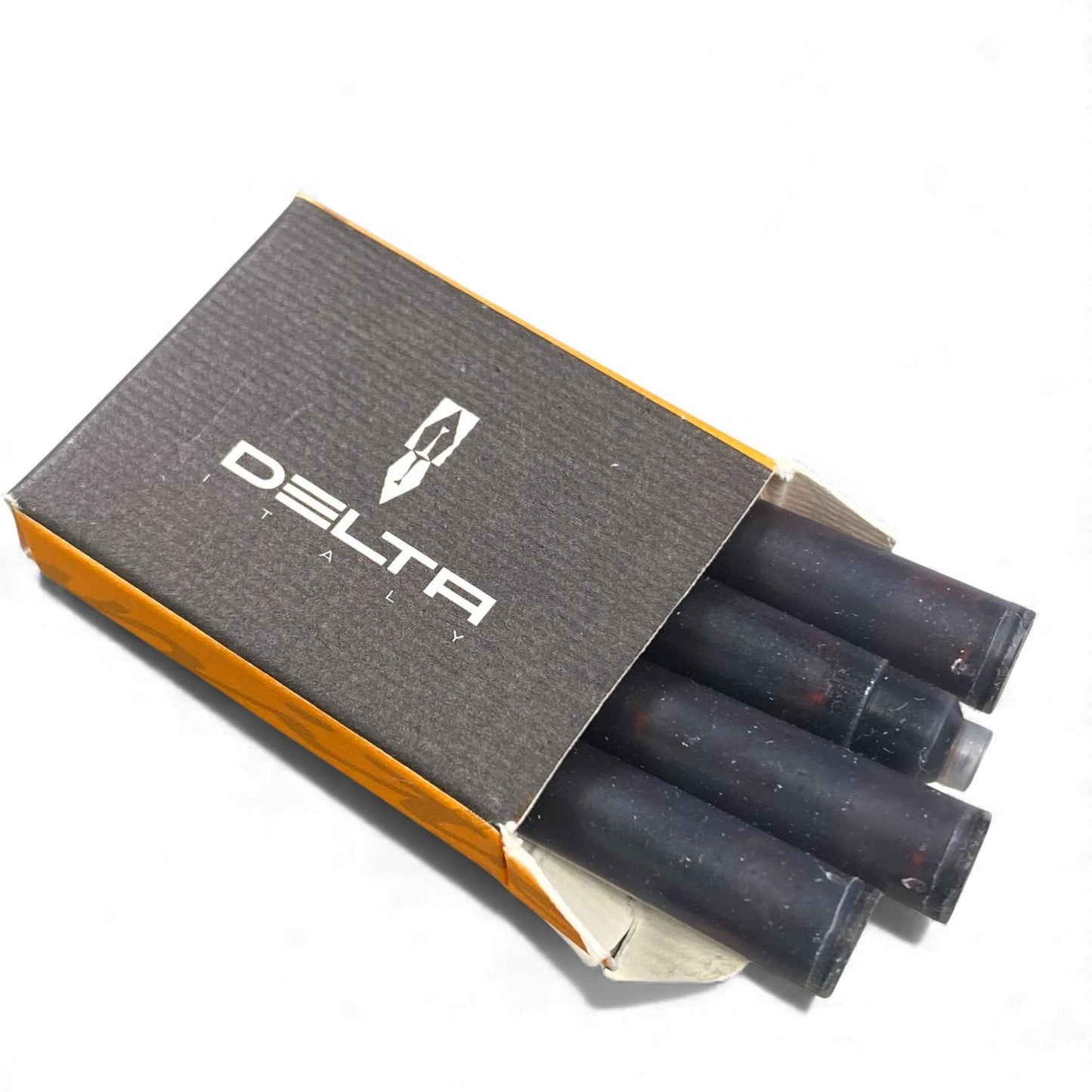 l14 DELTA デルタ dolce vita ドルチェビータ ペン先 18Kt 750 万年筆 オレンジ ブラック B 太字 予備インク有 箱付きt18r