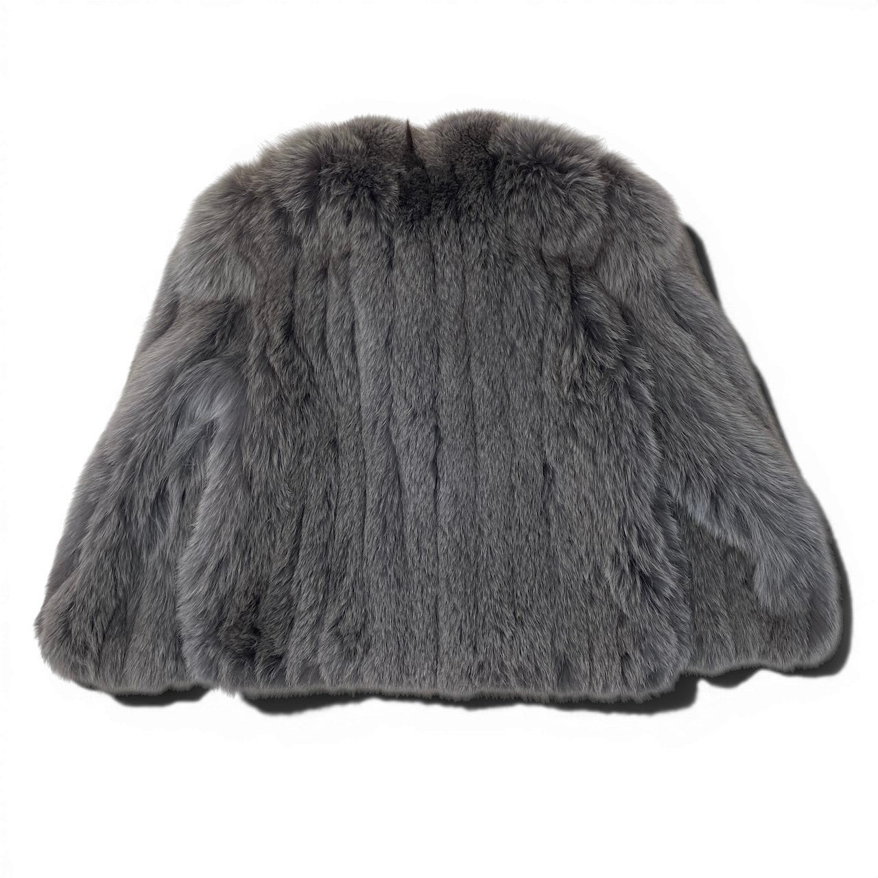 72g4 ROTINY ロティニー フォックスファー 染めフォックス 毛皮コート 本毛皮 M グレー系 FOX FUR レディースo07t