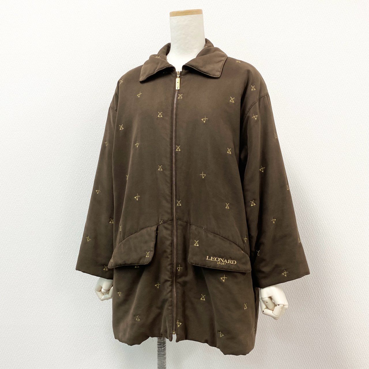 近年美品 LEONARD レオナール チュニック丈 ブルゾン アウター 【公式