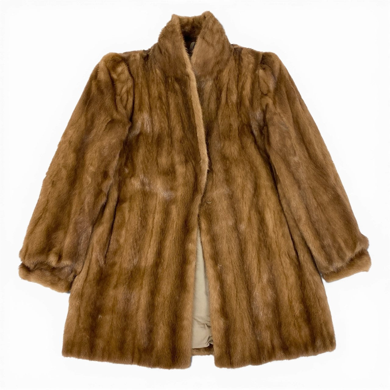 15a16 デミバフミンク ファー ロングコート サイズ11 ブラウン 本毛皮 Mink Fur Long Coat ポケット有t18r
