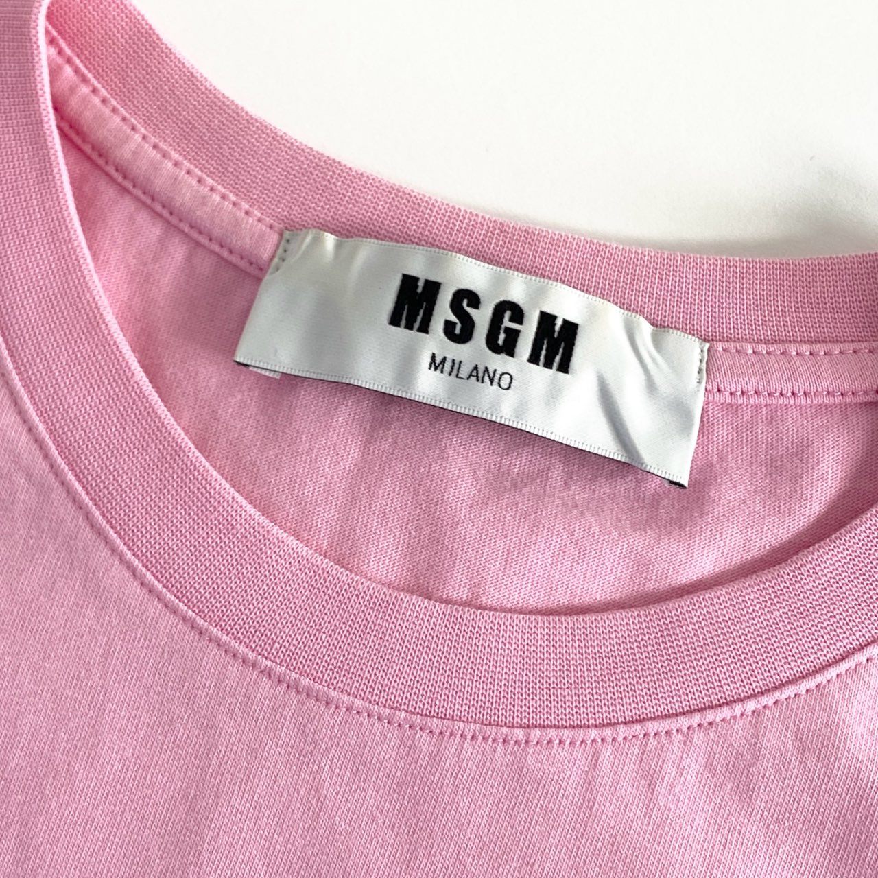 42d4 《美品》 MSGM エムエスジーエム プリントTシャツ S ピンク Tee カットソー MILANO イタリア製