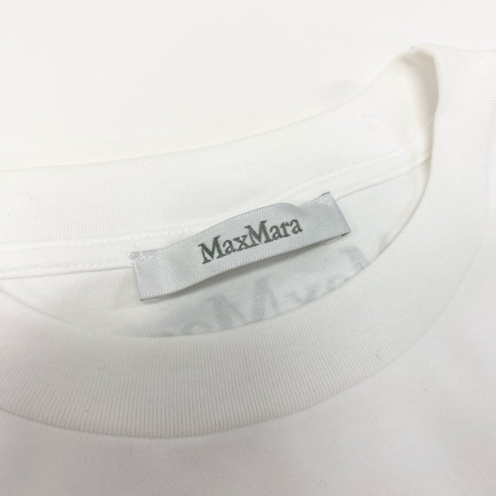 2a8 MaxMara マックスマーラ ドッキングTシャツ ロングスリーブTシャツ カットソー トップス Sサイズ ホワイト レディースk02i