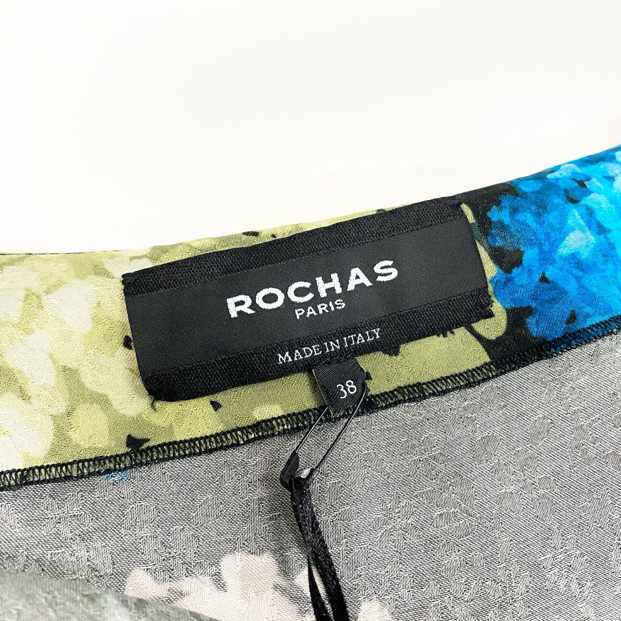 Eb10 【新品保管品】ROCHAS ロシャス 2024 フローラルプリント フレアスカート 38サイズ ブラック レディース 女性用k02ik02i