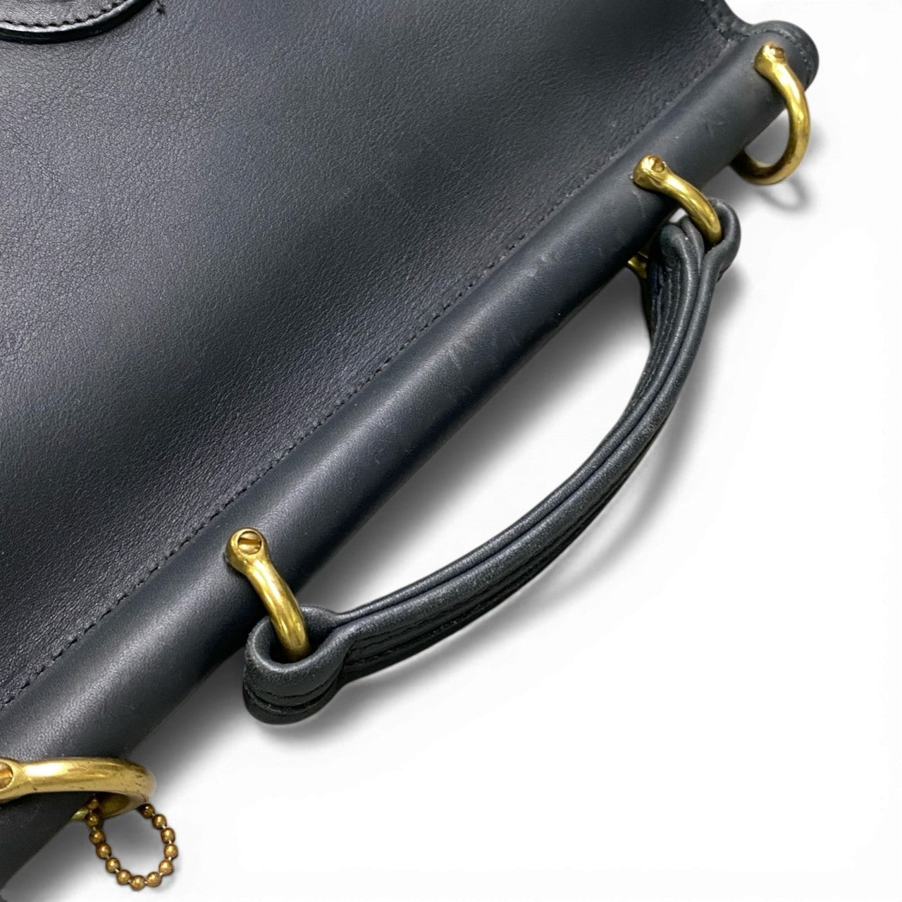 Cc24 COACH オールドコーチ ウィリス ターンロック ショルダーバッグ 9927 ネイビー レザー 2WAYt18r