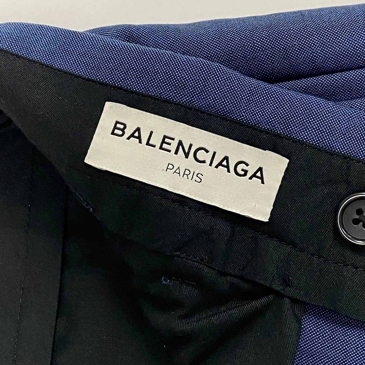 3d16 【美品】 BALENCIAGA バレンシアガ ハーフ ショートパンツ タックパンツ サイズ46 ネイビー メンズ 紳士服u02t