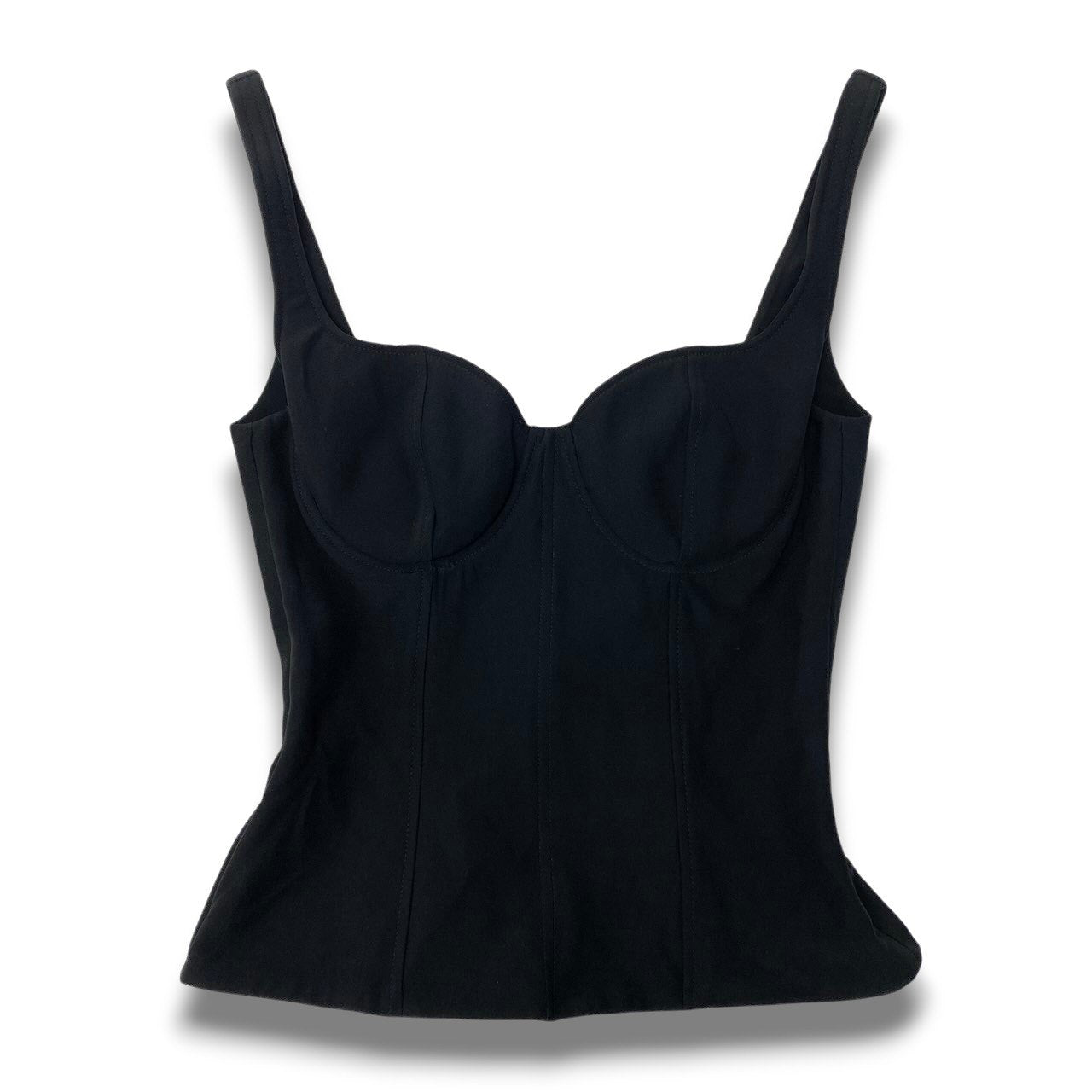 52c10 ALEXANDER McQUEEN アレキサンダーマックイーン 2012年 コルセット トップス 36 ブラック レディース イタリア製u02t