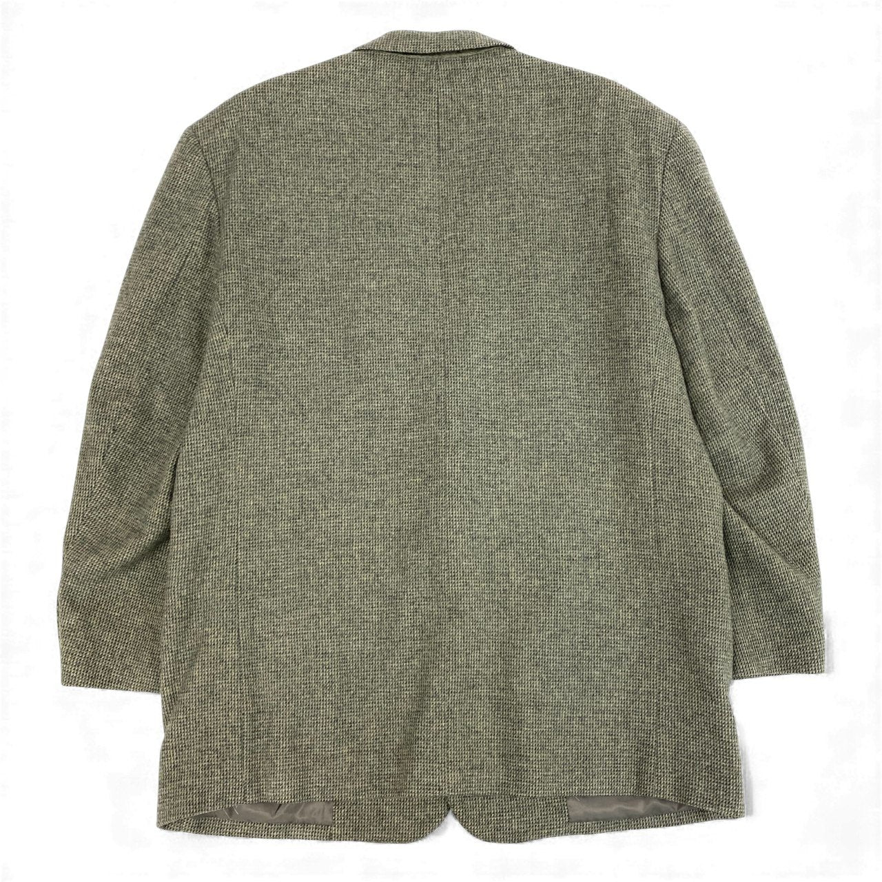 52L9 Papas パパス 英国 Joshua Ellis生地 ツイードジャケット テーラードジャケット L グリーン系 ウール カシミヤ メンズu02t