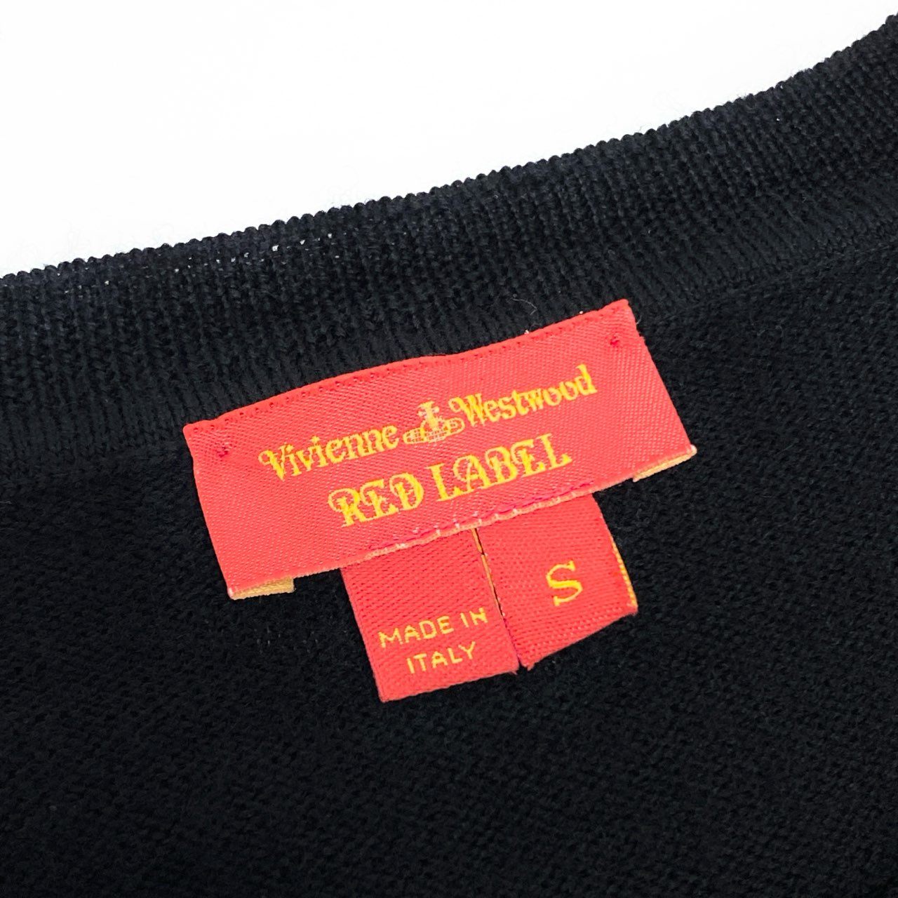 Aa15 【イタリア製】Vivienne Westwood Red Label ヴィヴィアンウエストウッド レッドレーベル オーブ刺繍 カーディガン サイズS ブラック レディース トップスk02i