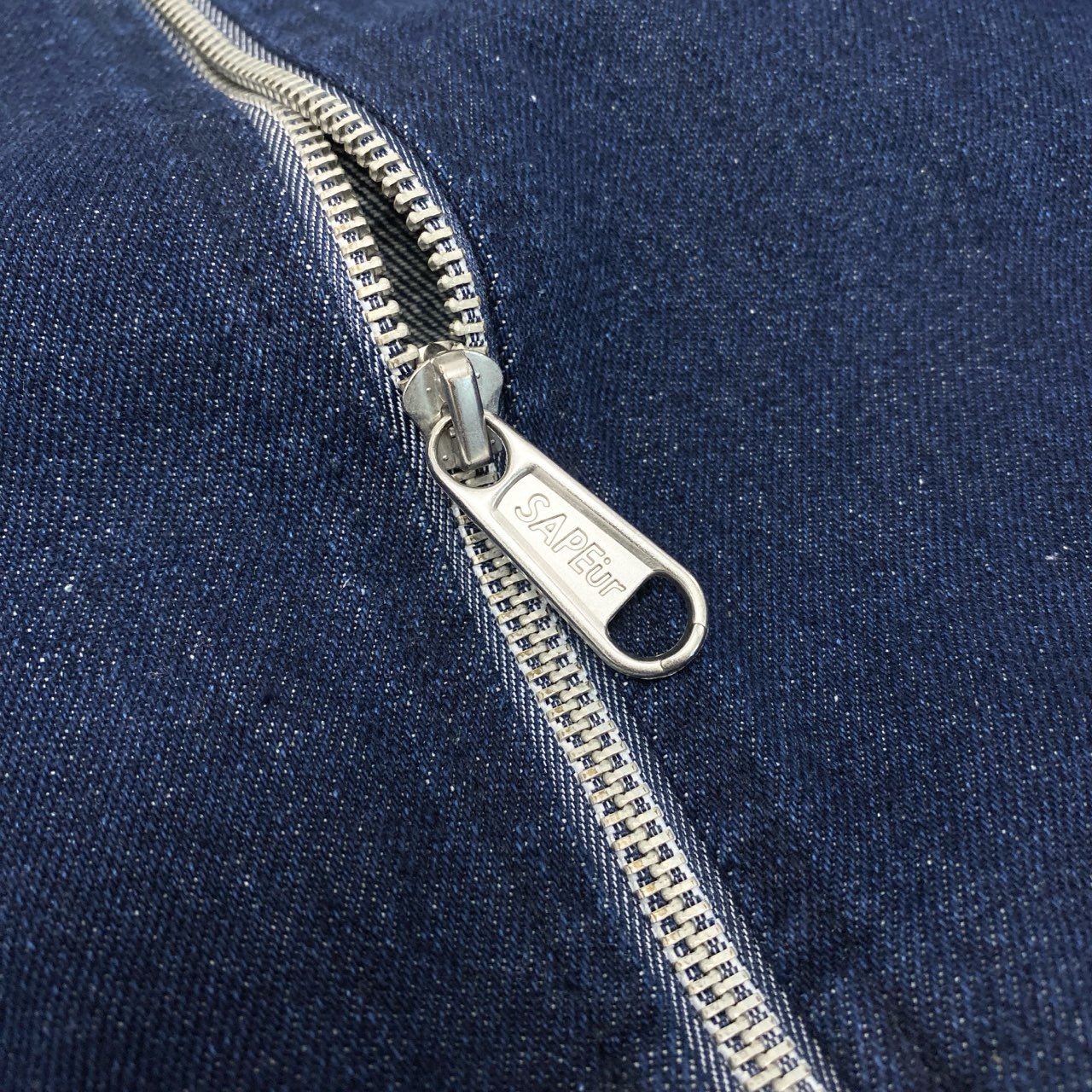 15Ⅼ1【美品】SUPEur サプール デニムトラックジャケット ジップアップジャケット コーチジャケット アウター XLサイズ インディゴ メンズo07t