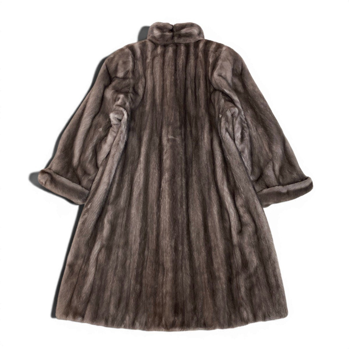 91h8 GRES グレ × SAGA MINK サガミンク ブルーアイリス ミンクファー ロングコート F グレー 最高級本毛皮 Blue Iris Mink Fur Long Coatt18r