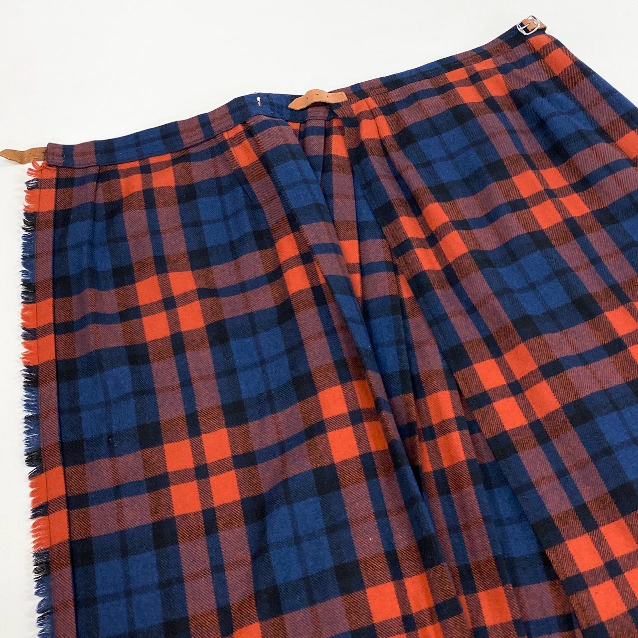 36L10 O’NEIL OF DUBLIN オニールオブダブリン 定番 チェック柄 巻きスカート ロングスカート クリップ付き 10 ブルー オレンジ レディース 女性用u02t