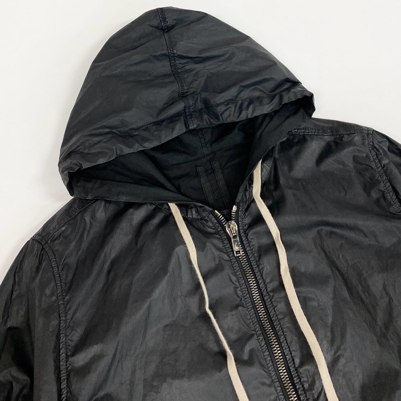 8L5 Rick Owens リックオウエンス コーティングパーカー ジップパーカー DRKSHDW アウター DU3762 Lサイズ ブラック メンズu02t