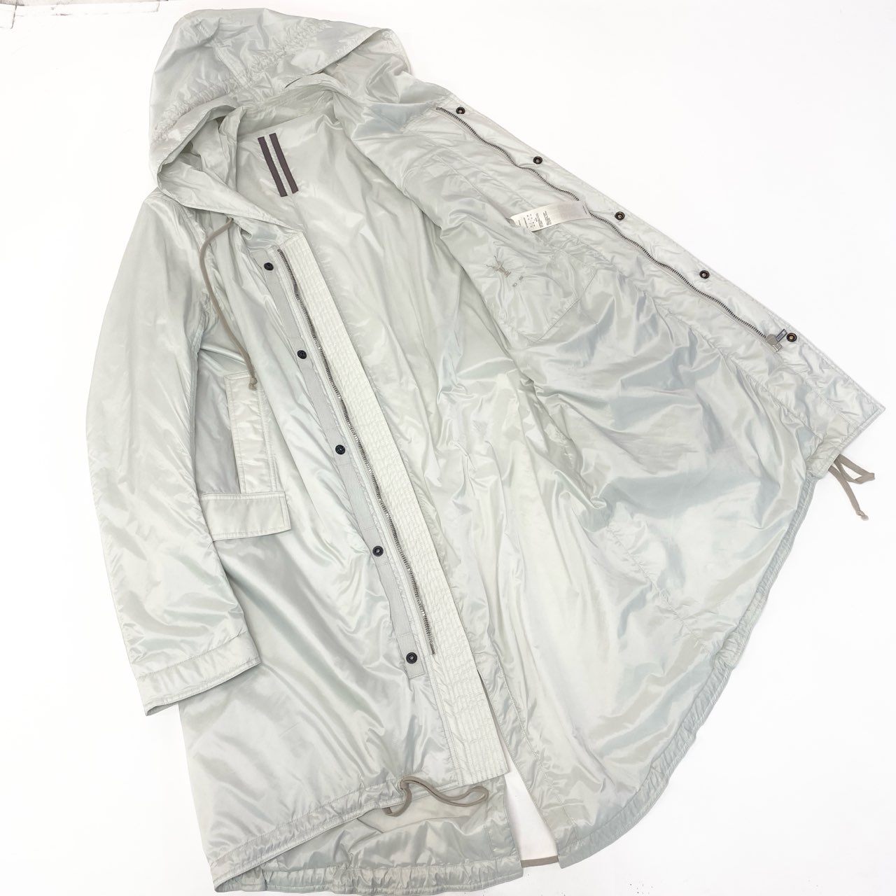 Ab5 RICK OWENS リックオウエンス DRKSHDW ダークシャドウ モッズコート ナイロンジャケット DU17S5962-EV XSサイズ オフホワイト メンズo07t