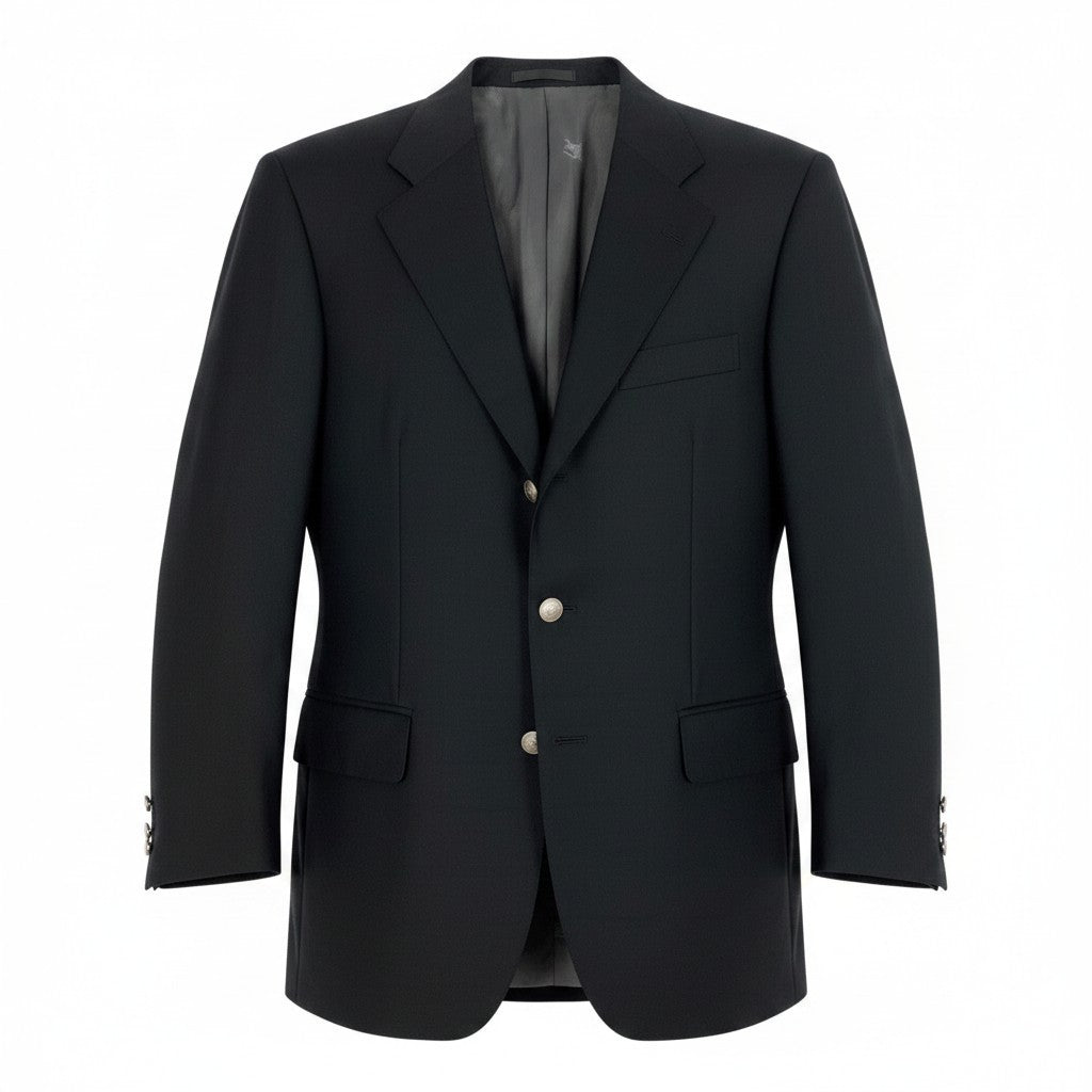 30f6 BURBERRY  LONDON バーバリーロンドン テーラードジャケット シングル 3B 刻印ボタン サイズAB5 ブラック メンズ 紳士服u02t