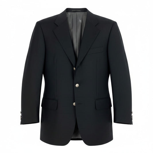 30f6 BURBERRY  LONDON バーバリーロンドン テーラードジャケット シングル 3B 刻印ボタン サイズAB5 ブラック メンズ 紳士服u02t
